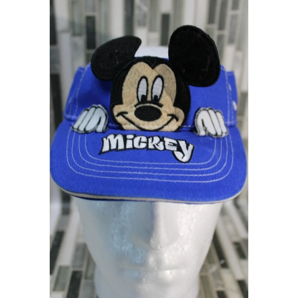 Vintage Disney Mickey Mouse Visor‎ Hat Disneyworld Blue Adjustable
